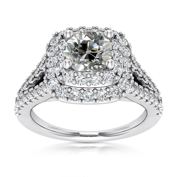 HarryChadEntcom Rings Double Halo Cushion Old Miner Natural Earth Mined Diamond Ring 625 Carats Split Shank HarryChadEntcom Rings Double Halo Cushion Old Miner Natural Earth Mined Diamond Ring 625 Carats Split Shank