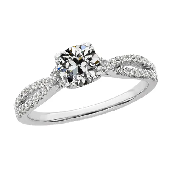 HarryChadEntcom Rings Gold Old Mine Cut Genuine Natural Earth Mined Diamond Ring Twisted Shank 350 Carats Pave Set HarryChadEntcom Rings Gold Old Mine Cut Genuine Natural Earth Mined Diamond Ring Twisted Shank 350 Carats Pave Set