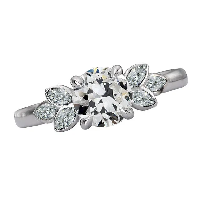 HarryChadEntcom Rings Marquise Round Old Cut Natural Earth Mined Diamond Ring Leaf Style Gold 550 Carats HarryChadEntcom Rings Marquise Round Old Cut Natural Earth Mined Diamond Ring Leaf Style Gold 550 Carats