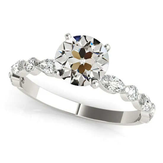 HarryChadEntcom Rings Marquise Round Old Miner Natural Earth Mined Diamond Ring Accented Gold Jewelry 4 Carats HarryChadEntcom Rings Marquise Round Old Miner Natural Earth Mined Diamond Ring Accented Gold Jewelry 4 Carats