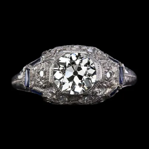 HarryChadEntcom Rings Real Art Deco Jewelry New Antique Style Old Miner Natural Earth Mined Diamond Sapphire Ring HarryChadEntcom Rings Real Art Deco Jewelry New Antique Style Old Miner Natural Earth Mined Diamond Sapphire Ring