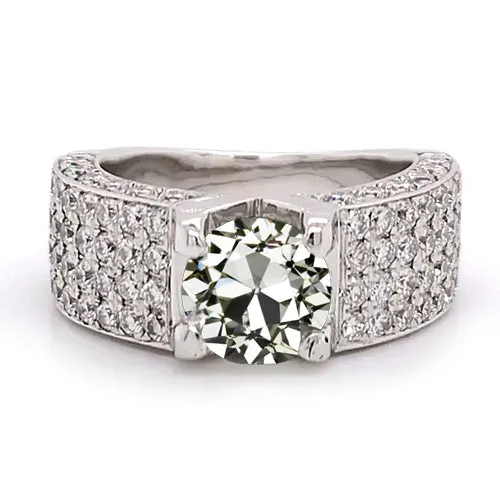 HarryChadEntcom Rings Real Natural Earth Mined Diamond Old Miner Engagement Ring Multi Row Pave Set Accents 4 Carats HarryChadEntcom Rings Real Natural Earth Mined Diamond Old Miner Engagement Ring Multi Row Pave Set Accents 4 Carats