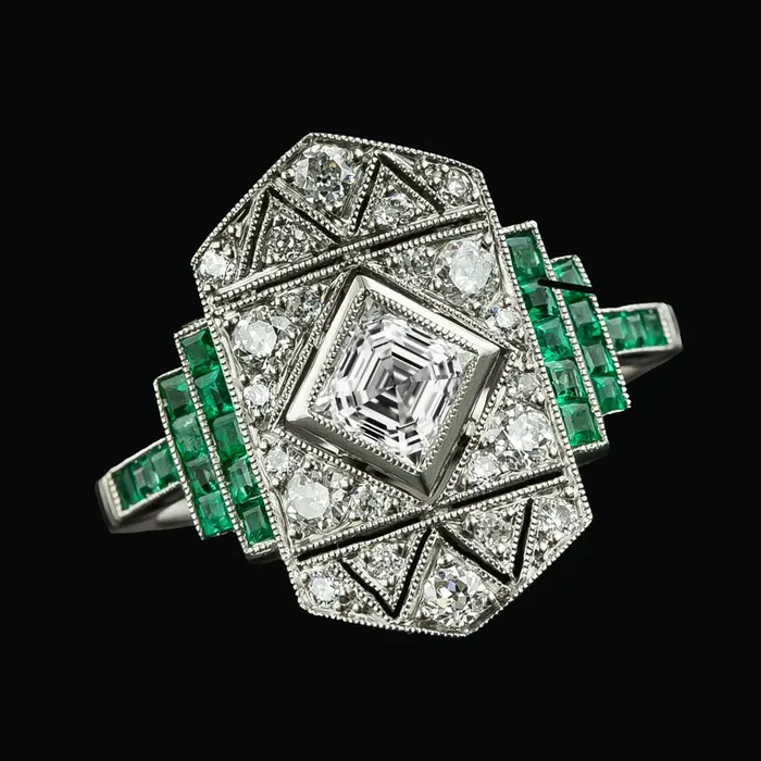 HarryChadEntcom Rings Real Old Miner Natural Earth Mined Diamond Emerald Ring Bezel Set Asscher 425 Carats HarryChadEntcom Rings Real Old Miner Natural Earth Mined Diamond Emerald Ring Bezel Set Asscher 425 Carats