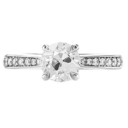 HarryChadEntcom Rings Round Old Cut Natural Earth Mined Diamond Engagement Ring With Accents Gold 150 Carats