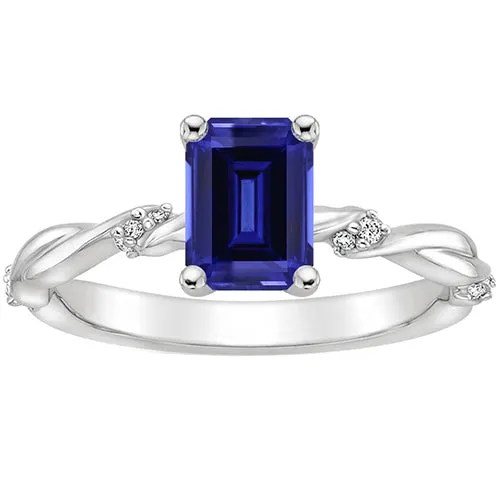 HarryChadEntcom Rings Solitaire Ring with Accents Blue Sapphire Natural Earth Mined Diamond 350 Carats HarryChadEntcom Rings Solitaire Ring with Accents Blue Sapphire Natural Earth Mined Diamond 350 Carats