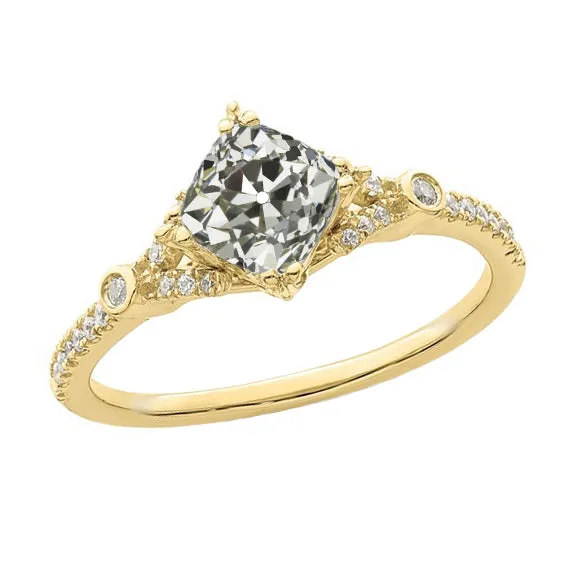 HarryChadEntcom Round Cushion Old Mine Cut Real Natural Earth Mined Diamond Ring Kite Style 4 Carats Rings HarryChadEntcom Round Cushion Old Mine Cut Real Natural Earth Mined Diamond Ring Kite Style 4 Carats Rings