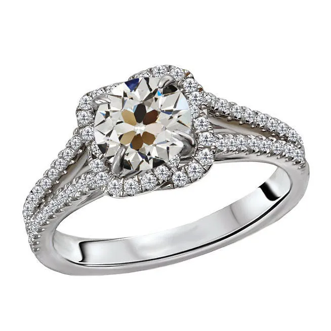 HarryChadEntcom Round Old Cut Halo Set Mined Diamond Anniversary Ring Split Shank 4 Carats Rings HarryChadEntcom Round Old Cut Halo Set Mined Diamond Anniversary Ring Split Shank 4 Carats Rings