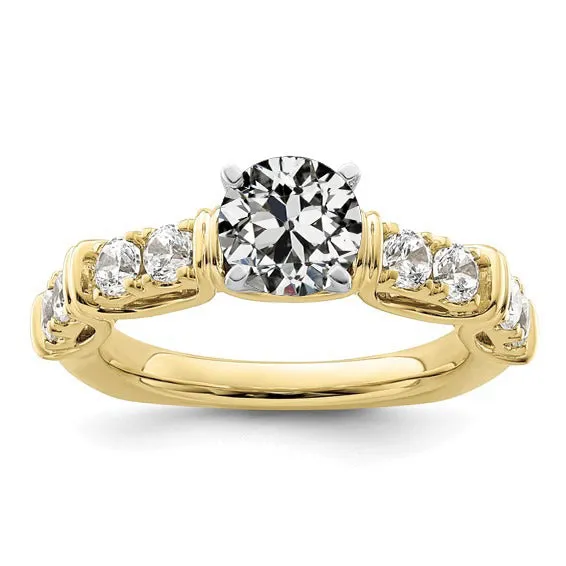 HarryChadEntcom Round Old Cut Natural Earth Mined Diamond Ring Prong 14K Two Tone Gold Jewelry 3 Carats Rings HarryChadEntcom Round Old Cut Natural Earth Mined Diamond Ring Prong 14K Two Tone Gold Jewelry 3 Carats Rings
