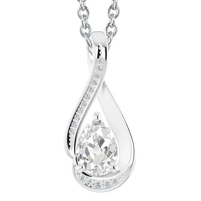 HarryChadEntcom Womens Slide Real Natural Earth Mined Diamond Pendant 350 Carats Pear Old Miner Twisted Style Necklaces HarryChadEntcom Womens Slide Real Natural Earth Mined Diamond Pendant 350 Carats Pear Old Miner Twisted Style Necklaces