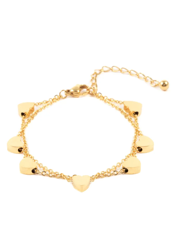 Heart Delicate Bracelet Gold Hey Happiness Bracelets Heart Delicate Bracelet Gold Hey Happiness Bracelets