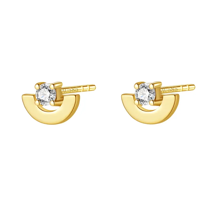 Hey Happiness Earrings Solstice Stud Earrings 14K Gold