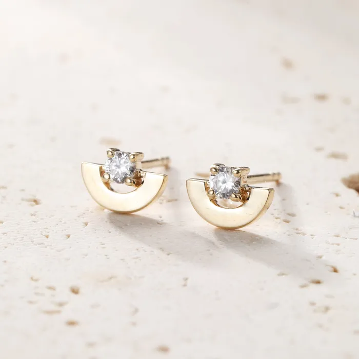Hey Happiness Earrings Solstice Stud Earrings 14K Gold Hey Happiness Earrings Solstice Stud Earrings 14K Gold