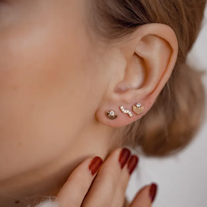 Hey Happiness Earrings Solstice Stud Earrings 14K Gold Hey Happiness Earrings Solstice Stud Earrings 14K Gold