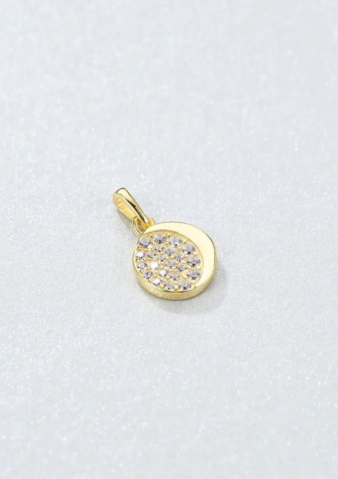 Hey Happiness Moon Pendant Sterling Silver Gold Necklaces