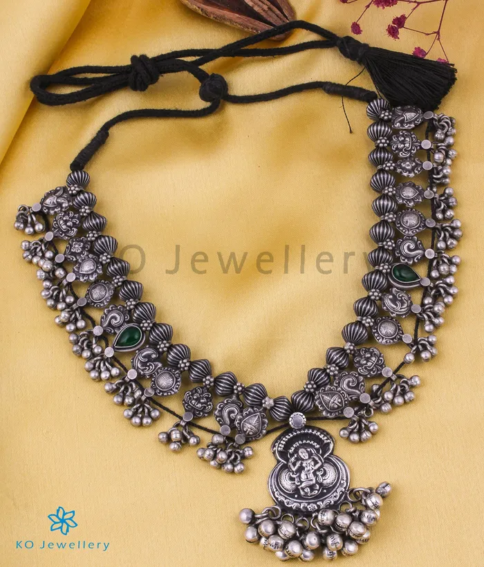 Kolhapur Necklaces The Shalmali Silver Kolhapuri Saaj Necklace
