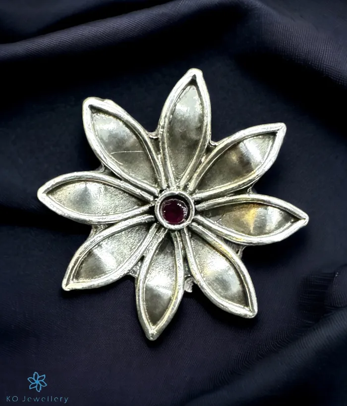 Kolhapur The Pushpita Silver Finger Ring Rings