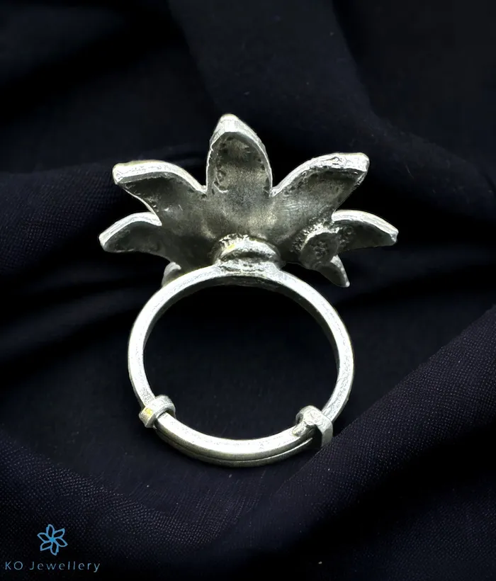 Kolhapur The Pushpita Silver Finger Ring Rings