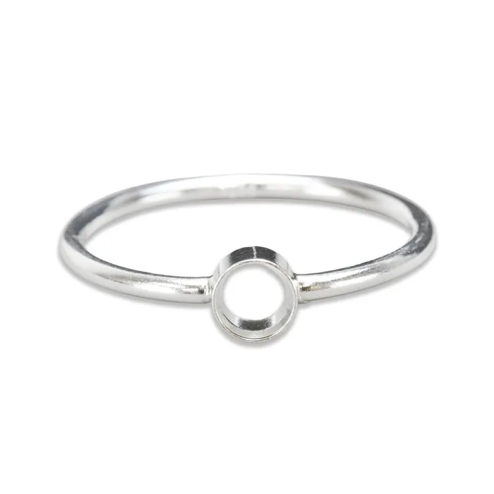 KS Sterling Silver 4mm Bezel Stacking Ring SIZE 8 Rings