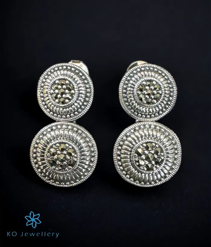 Marcasite Earrings The Sparkling Circles Silver Marcasite Necklace Earrings