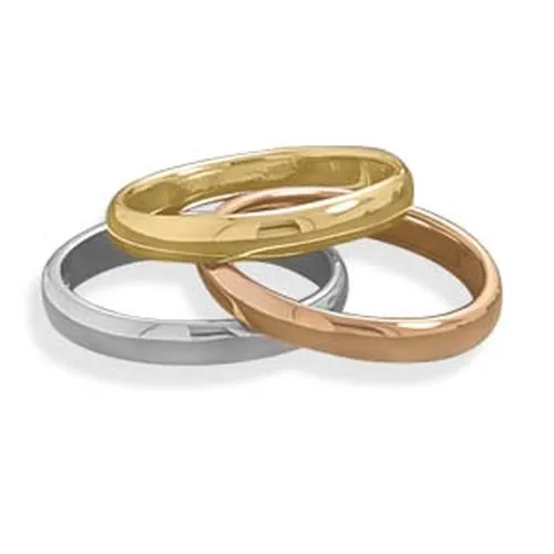 MMA Rings MMA Gold Plate and Rose Gold Plate Triple Band Ring Size 7