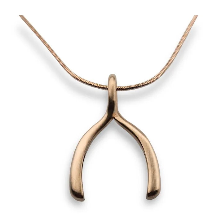 MyCONQUERing Necklaces Rose Gold Wishbone Necklace
