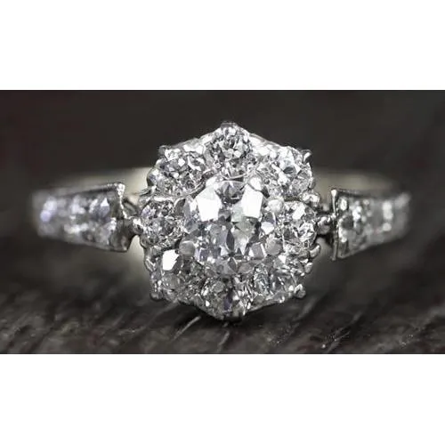 Natural Earth Mined Diamond Ring Vintage Style 2 Carats Milgrain Accented Jewelry New GB Rings
