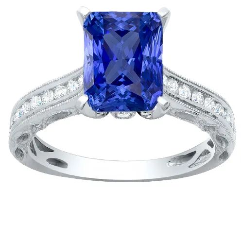 Natural Earth Mined Diamond Sapphire Ring With Accents 4 Carats Milgrain Shank Channel Set HarryChadEntcom Rings Natural Earth Mined Diamond Sapphire Ring With Accents 4 Carats Milgrain Shank Channel Set HarryChadEntcom Rings