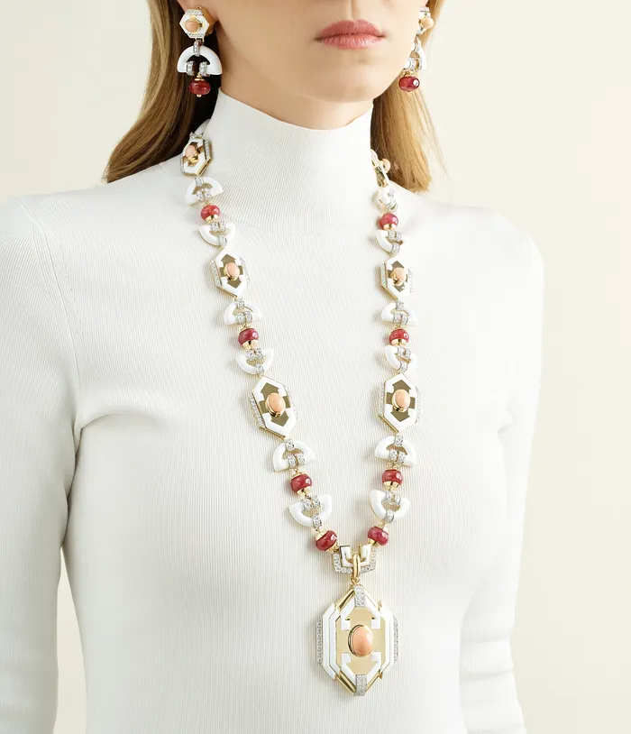 Necklaces David Webb Aztec Necklace