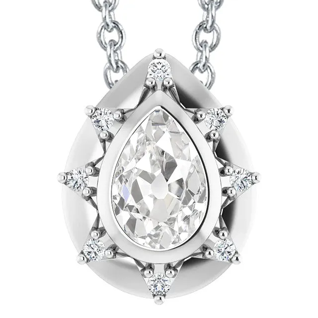 Necklaces HarryChadEntcom Halo Natural Earth Mined Diamond Pendant Bezel Set Pear Old Miner 5 Carats White Gold 14K Necklaces HarryChadEntcom Halo Natural Earth Mined Diamond Pendant Bezel Set Pear Old Miner 5 Carats White Gold 14K