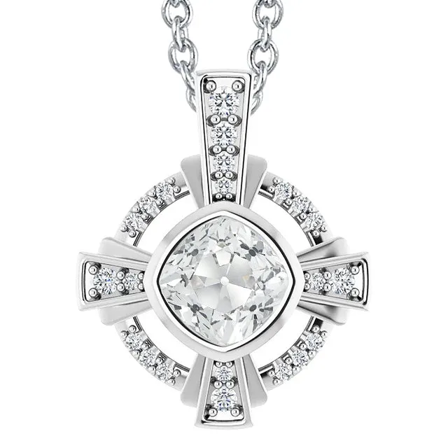 Necklaces HarryChadEntcom White Gold Natural Earth Mined Diamond Pendant Bezel Set Slide Cushion Old Miner 550 Ct Necklaces HarryChadEntcom White Gold Natural Earth Mined Diamond Pendant Bezel Set Slide Cushion Old Miner 550 Ct