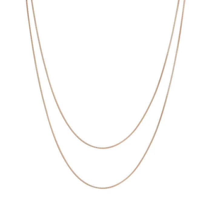 Necklaces Hey Happiness Layered Necklace Snake Chain Rose Gold