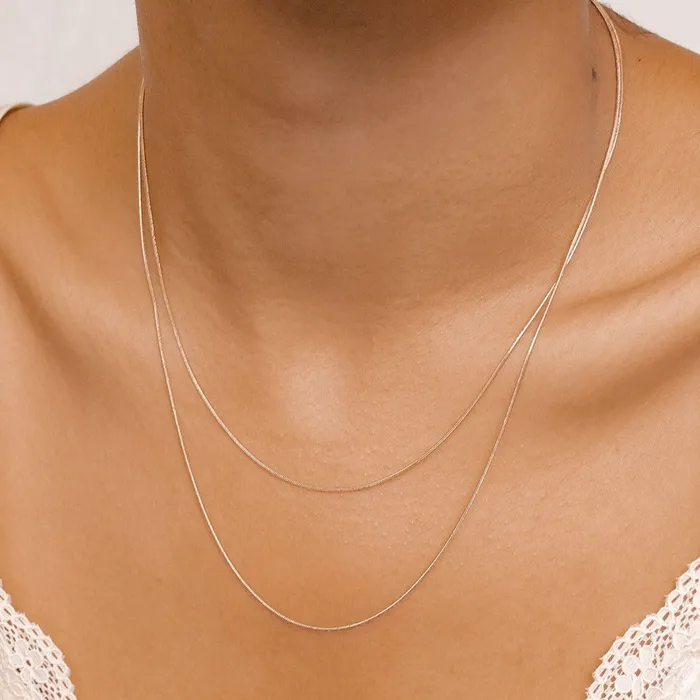 Necklaces Hey Happiness Layered Necklace Snake Chain Rose Gold Necklaces Hey Happiness Layered Necklace Snake Chain Rose Gold