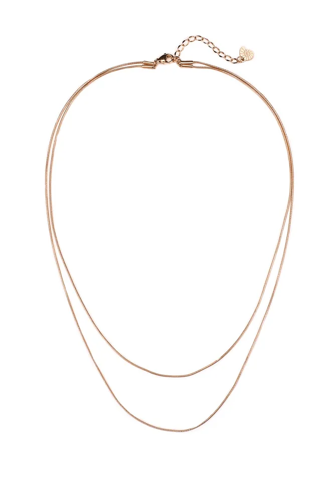 Necklaces Hey Happiness Layered Necklace Snake Chain Rose Gold Necklaces Hey Happiness Layered Necklace Snake Chain Rose Gold