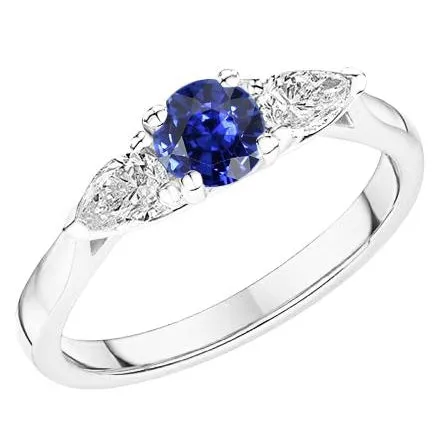 Pear Natural Earth Mined Diamond Three Stone Round Blue Sapphire Ring 150 Carats HarryChadEntcom Rings Pear Natural Earth Mined Diamond Three Stone Round Blue Sapphire Ring 150 Carats HarryChadEntcom Rings