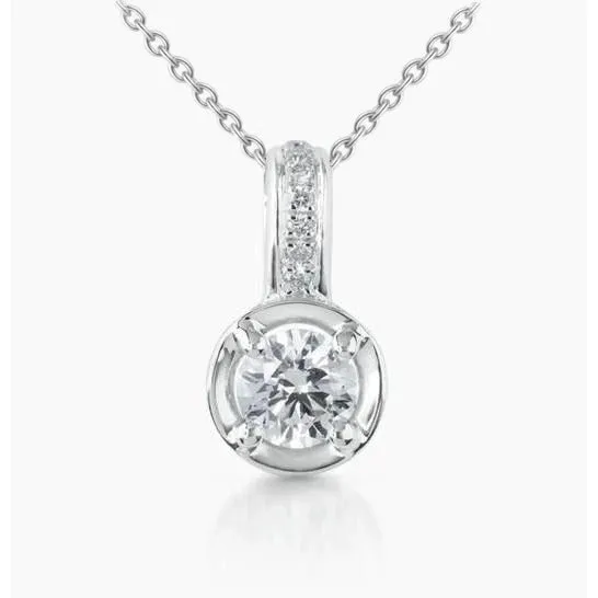 Prong Set 185 Carats Round Cut Natural Earth Mined Diamonds Pendant Necklace 14K GB Necklaces Prong Set 185 Carats Round Cut Natural Earth Mined Diamonds Pendant Necklace 14K GB Necklaces