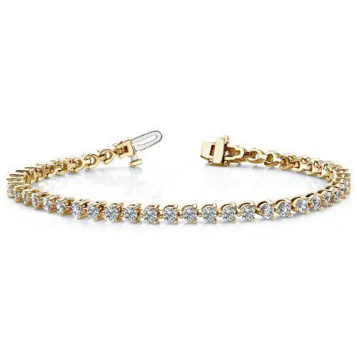 Prong Set Round Cut 420 Ct Real Natural Earth Mined Diamond Bracelet Yellow Gold GB Bracelets Prong Set Round Cut 420 Ct Real Natural Earth Mined Diamond Bracelet Yellow Gold GB Bracelets