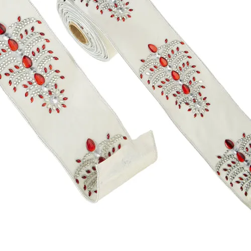 Raz Imports Ribbon 2023 4 X 5 Yards Jeweled Tree Wired Ribbon Raz Imports Necklaces Raz Imports Ribbon 2023 4 X 5 Yards Jeweled Tree Wired Ribbon Raz Imports Necklaces