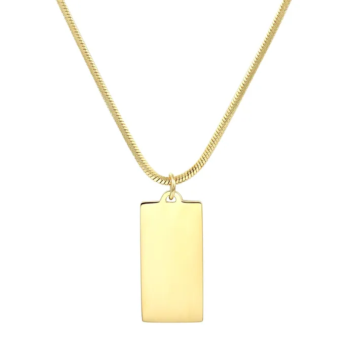 Rectangle Pendant Necklace Gold Hey Happiness Necklaces