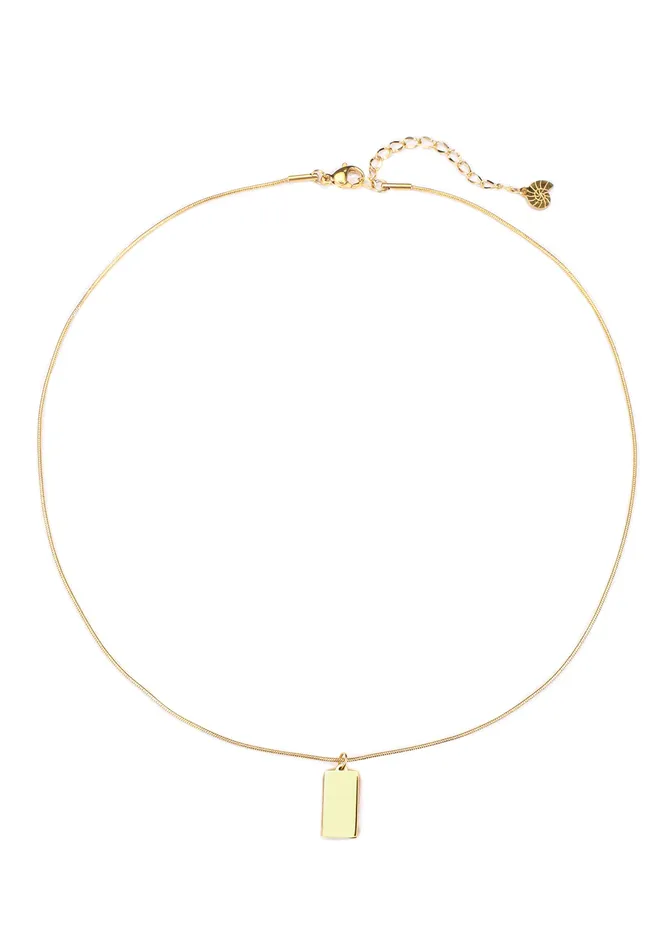 Rectangle Pendant Necklace Gold Hey Happiness Necklaces