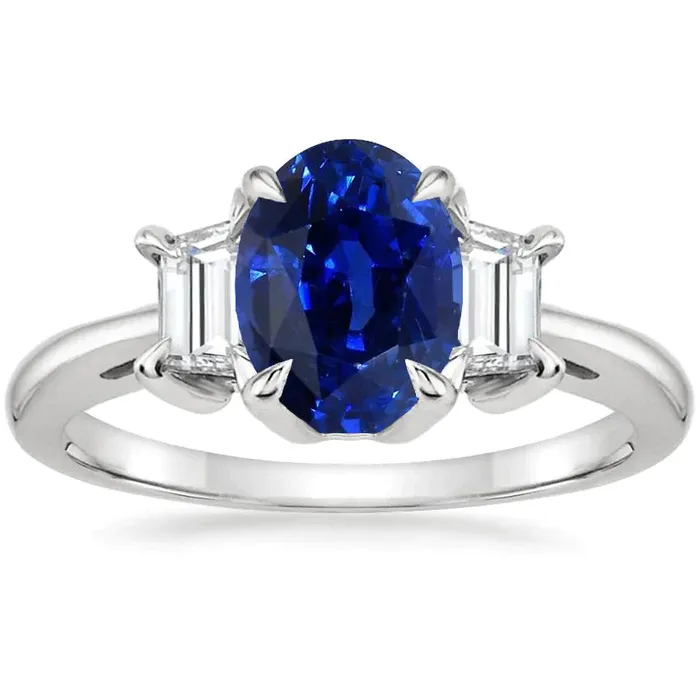 Rings 3 Carat Sapphire Three Stone Ring HarryChadEntcom
