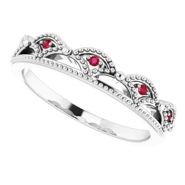Rings Comfort Fit Ruby Ring Crown Like 1 Carat White Gold 14K GB Rings Comfort Fit Ruby Ring Crown Like 1 Carat White Gold 14K GB