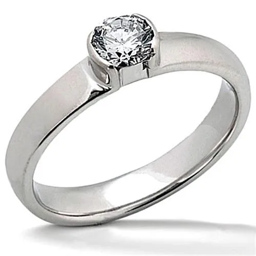 Rings GB 150 Ct Natural Earth Mined Diamond Solitaire White Gold Ring