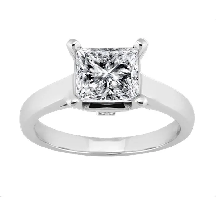 Rings GB 160 Carat Princess Solitaire Natural Earth Mined Diamond Engagement Ring Rings GB 160 Carat Princess Solitaire Natural Earth Mined Diamond Engagement Ring