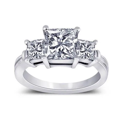 Rings GB 251 Carat Princess Natural Earth Mined Diamonds Engagement Ring 3 Stone Gold Jewelry Rings GB 251 Carat Princess Natural Earth Mined Diamonds Engagement Ring 3 Stone Gold Jewelry