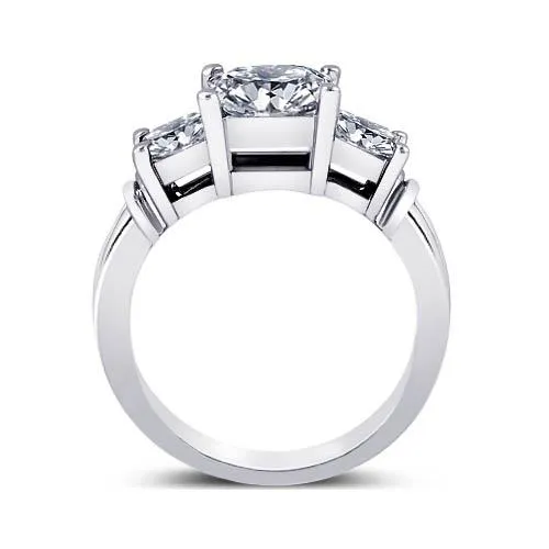 Rings GB 251 Carat Princess Natural Earth Mined Diamonds Engagement Ring 3 Stone Gold Jewelry