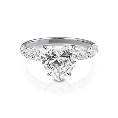 Rings GB 285 Carats Women Heart Natural Earth Mined Diamond Engagement Ring White Gold 14K Rings GB 285 Carats Women Heart Natural Earth Mined Diamond Engagement Ring White Gold 14K