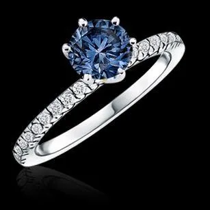 Rings GB 2 Carats Blue Natural Earth Mined Diamond Engagement Ring 6 Prong Gemstone Rings GB 2 Carats Blue Natural Earth Mined Diamond Engagement Ring 6 Prong Gemstone