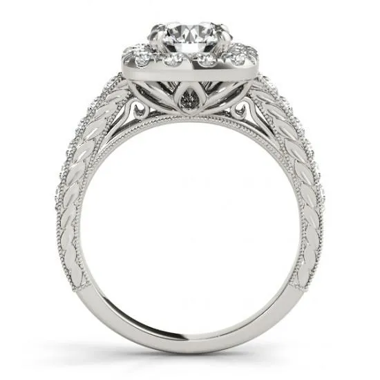 Rings GB Halo Round Natural Earth Mined Diamond Engagement Ring Antique Style 175 Carat WG 14K Rings GB Halo Round Natural Earth Mined Diamond Engagement Ring Antique Style 175 Carat WG 14K