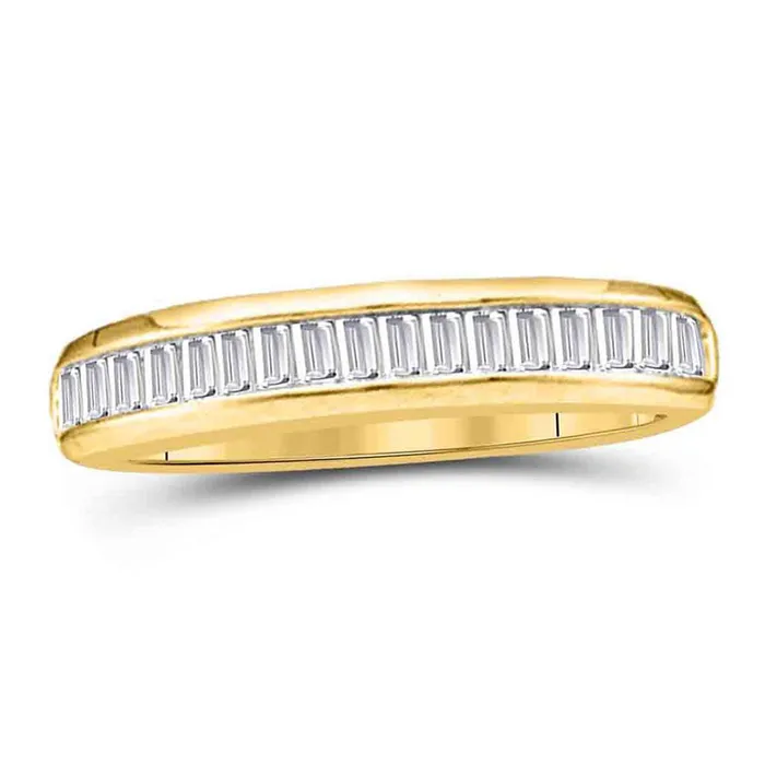Rings GND GND 14kt Yellow Gold Baguette Diamond Wedding Anniversary Band Ring 16 Cttw Rings GND GND 14kt Yellow Gold Baguette Diamond Wedding Anniversary Band Ring 16 Cttw