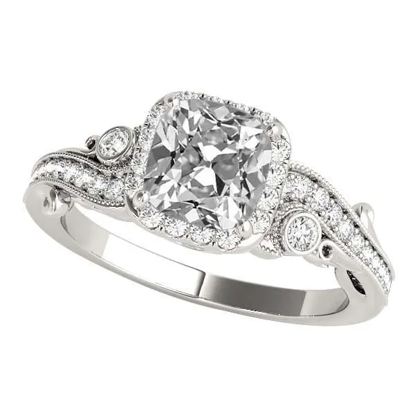 Rings Halo Engagement Ring Cushion Old Miner Natural Earth Mined Diamond 8 Carats Milgrain Shank HarryChadEntcom Rings Halo Engagement Ring Cushion Old Miner Natural Earth Mined Diamond 8 Carats Milgrain Shank HarryChadEntcom